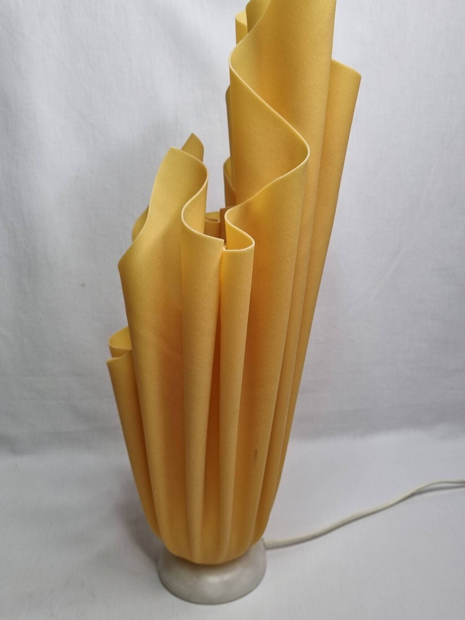 Georgia Jacob's "Athena" lamp in yellow pleated resin, 1970s
