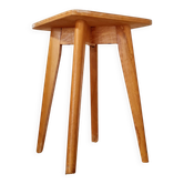 Vintage wooden stool with tapered legs - 1960s / Mid-Century