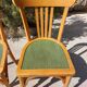 2 chaises bistrot bois et vertes