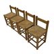 Set of four vintage chairs / stool - brutalist style minimalist oak and wicker 60s