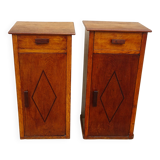 Oak bedside tables, vintage pair