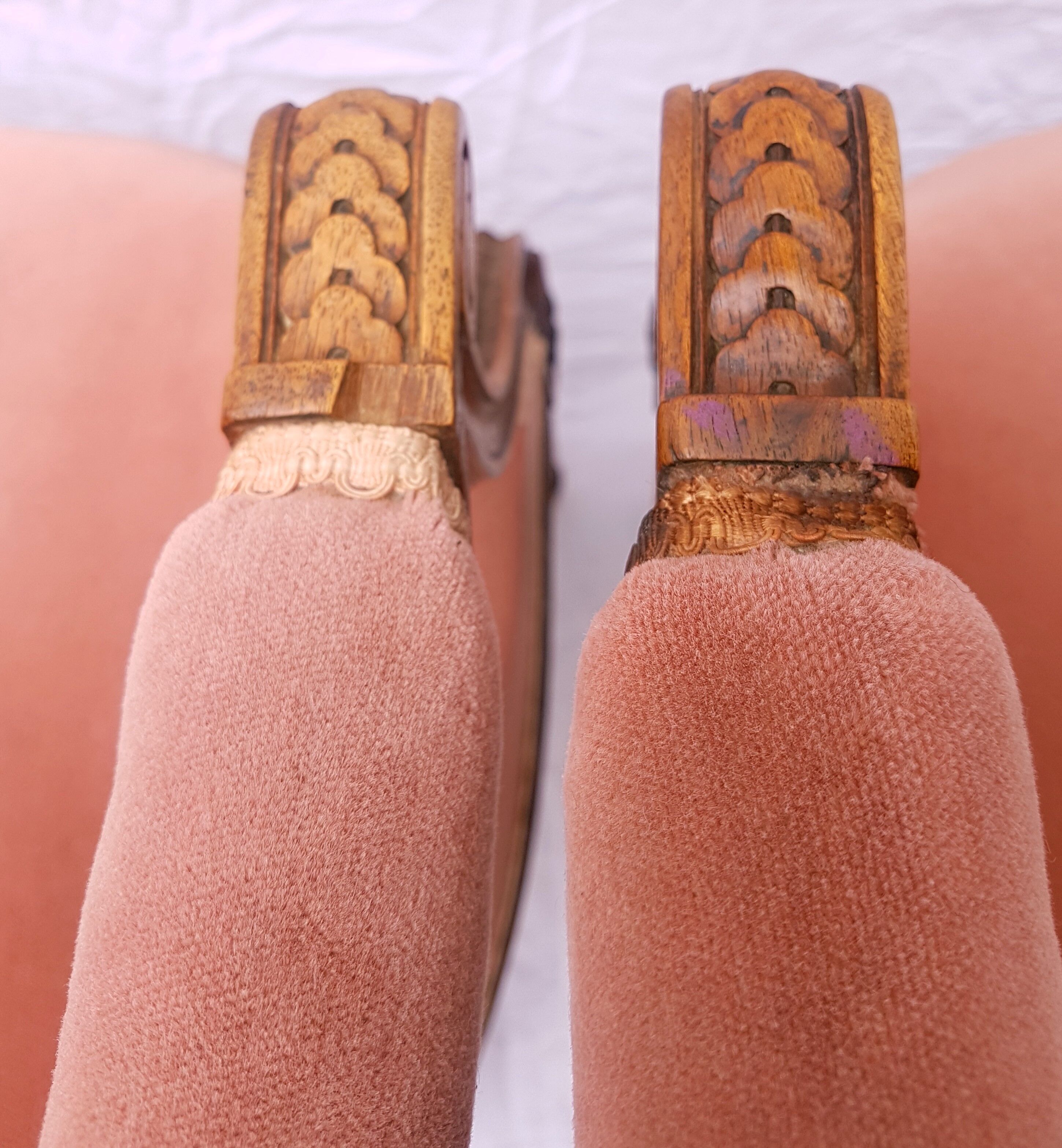 Pair of Louis XVI-style convertible armchairs