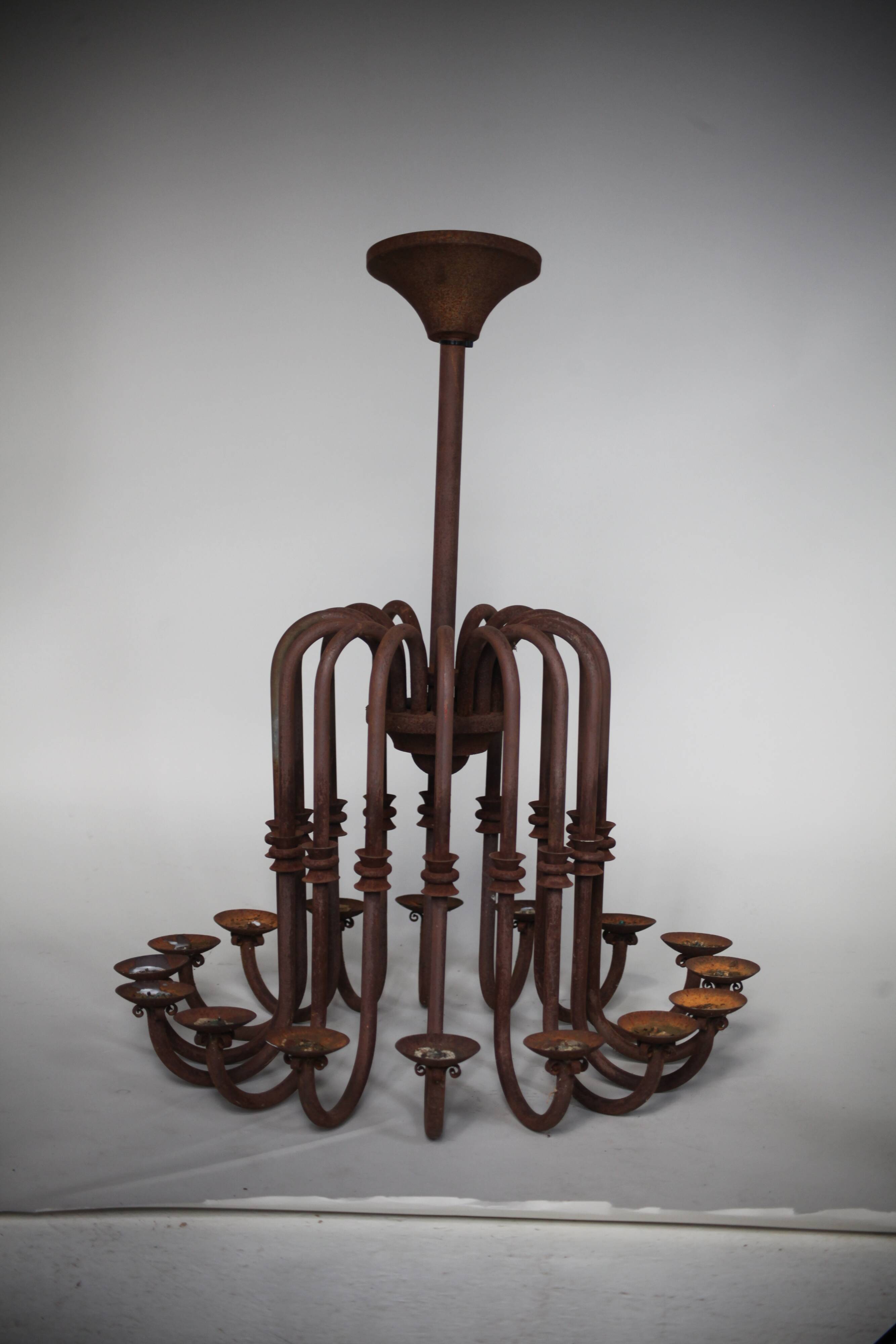 Large antique chandelier with 16 light arms