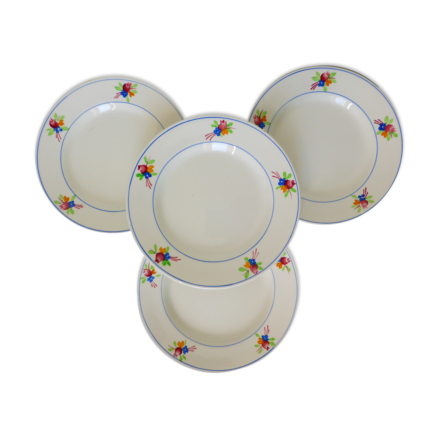 4 dessert plates of Gien model Nice
