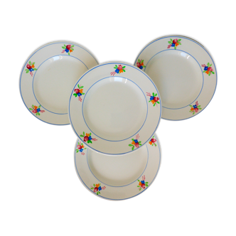 4 dessert plates of Gien model Nice