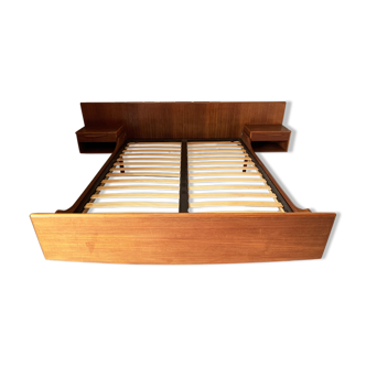 Scandinavian bed frame in solid teak from Tricoire and Vecchione from 1960