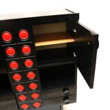 Vintage black Brutalist bar cabinet / sideboard