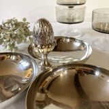 Silver-plated aperitif server / metal beggar, pine cone handle