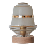 Table lamp glass globe and gilded edging