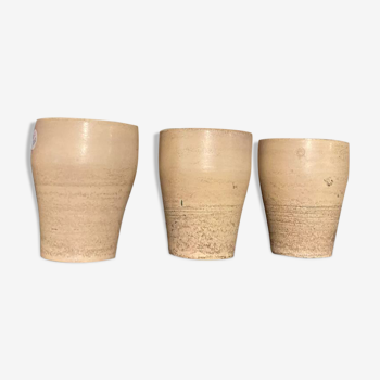 Set of three Jacques Blin ceramic glasses