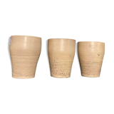 Set of three Jacques Blin ceramic glasses