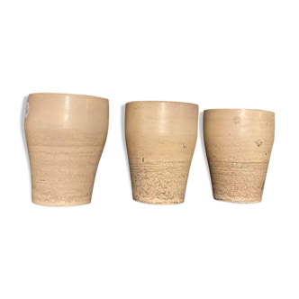 Set of three Jacques Blin ceramic glasses