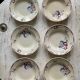 6 vintage old earthenware soup plates