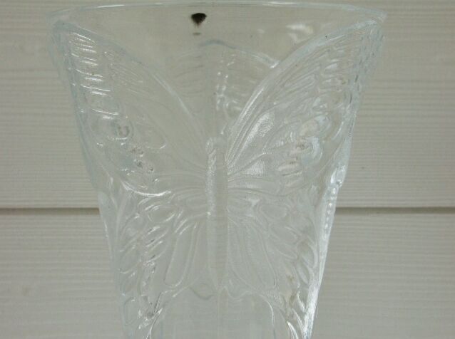 Ancient crystal vase butterfly motif