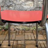 Pair of red Formica chairs Roc 1960