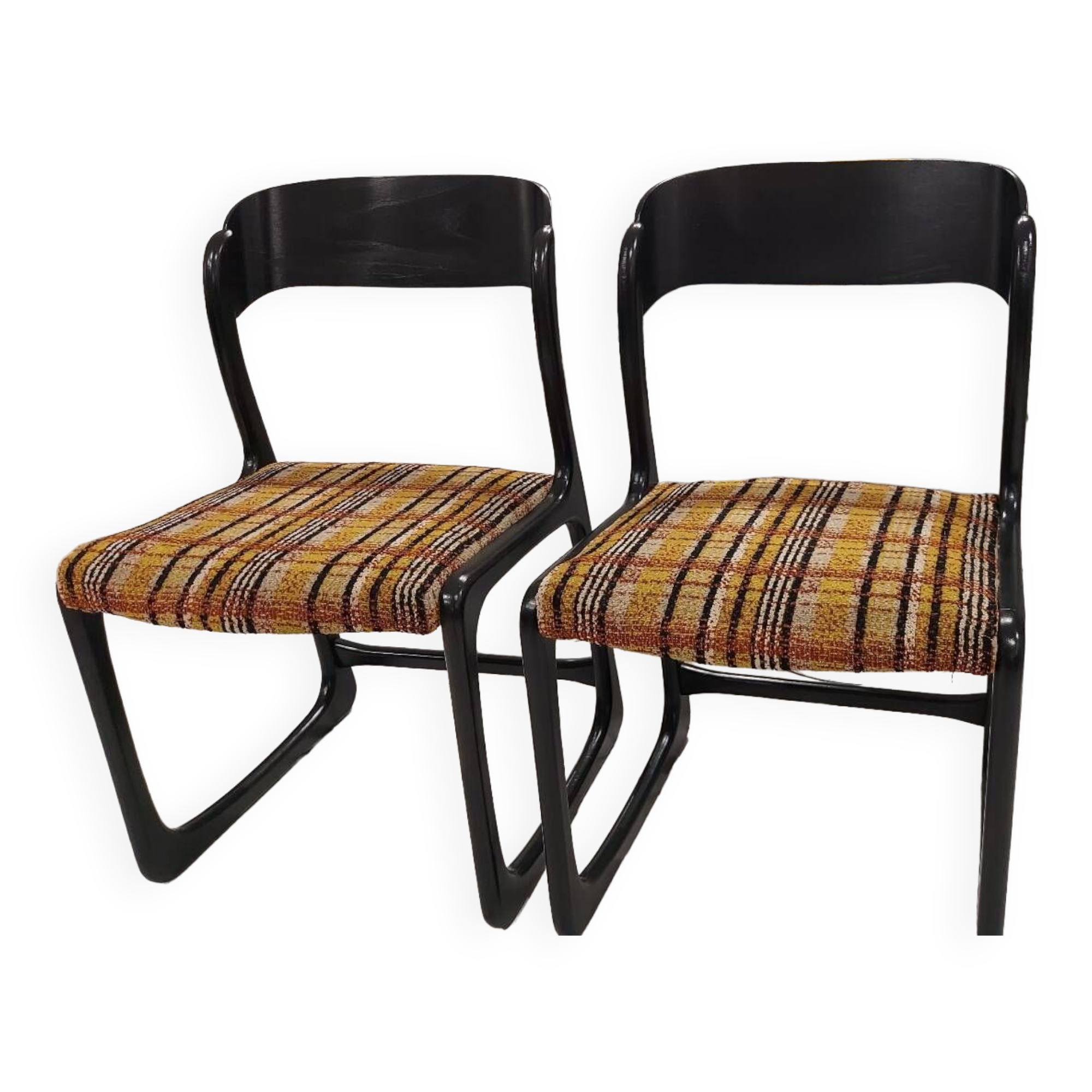 Pair of Baumann Sleigh model chairs, 1970