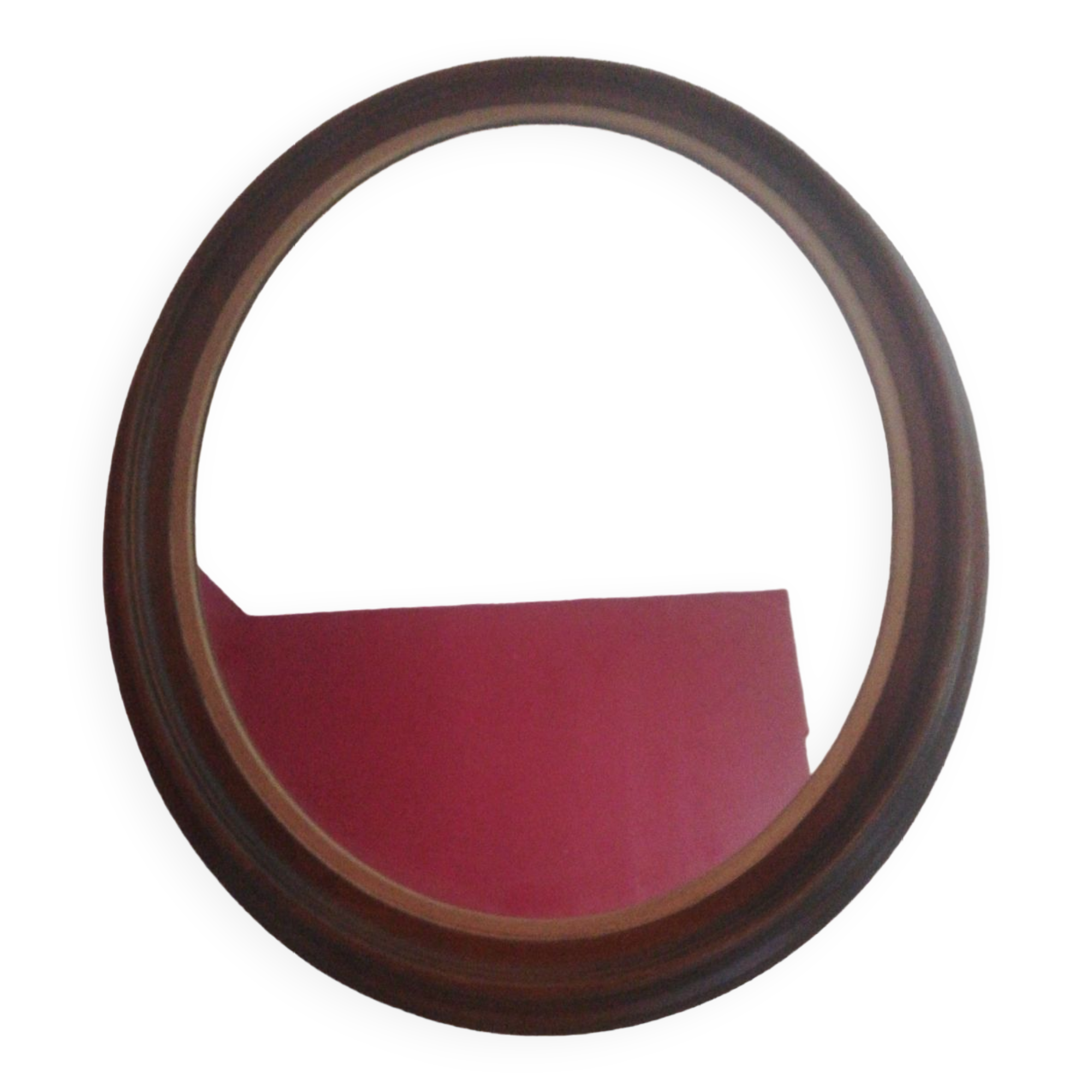 Oval mirror in wood and gold