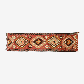 Anatolian handmade kilim rug 337 cm x 80 cm