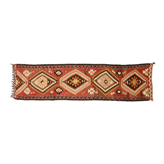 Anatolian handmade kilim rug 337 cm x 80 cm