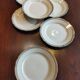 6 assiettes plates Villeroy & Boch Mettlach ivoire et or vintage 1950s