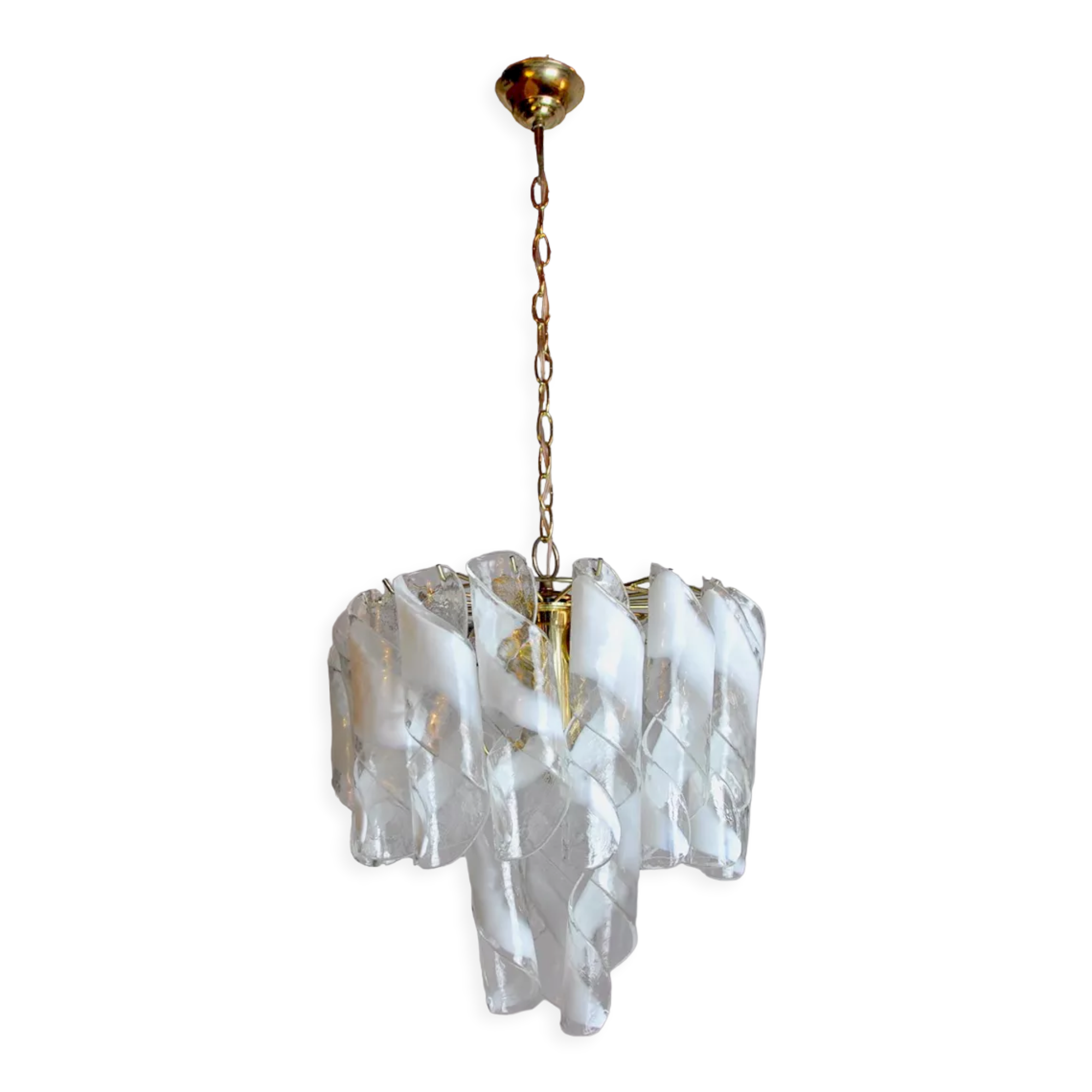 Simoeng's Spiral chandelier, murano glass, Italy, 1960