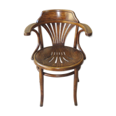Fauteuil de bureau Thonet N°23 assise bois ajourée 1910