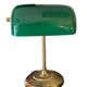 Notary desk lamp, banker, tilting green opaline library