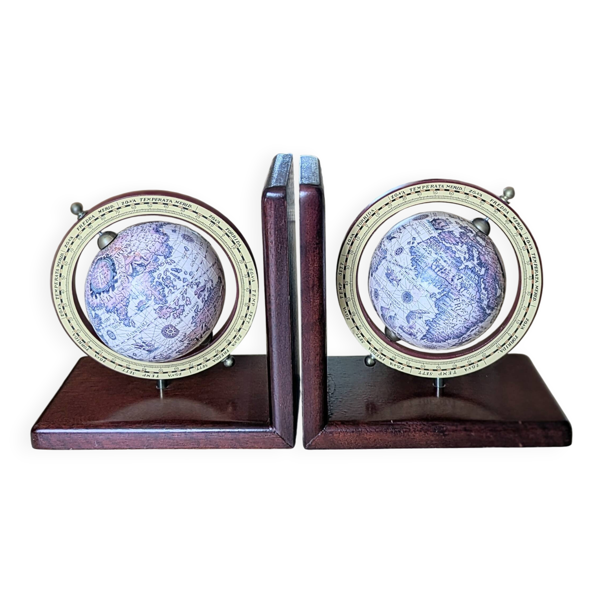 Pair of globe bookends (D-0043)