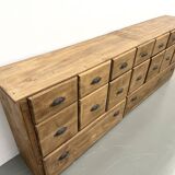 Grand Meuble de Métier en Pin à tiroirs