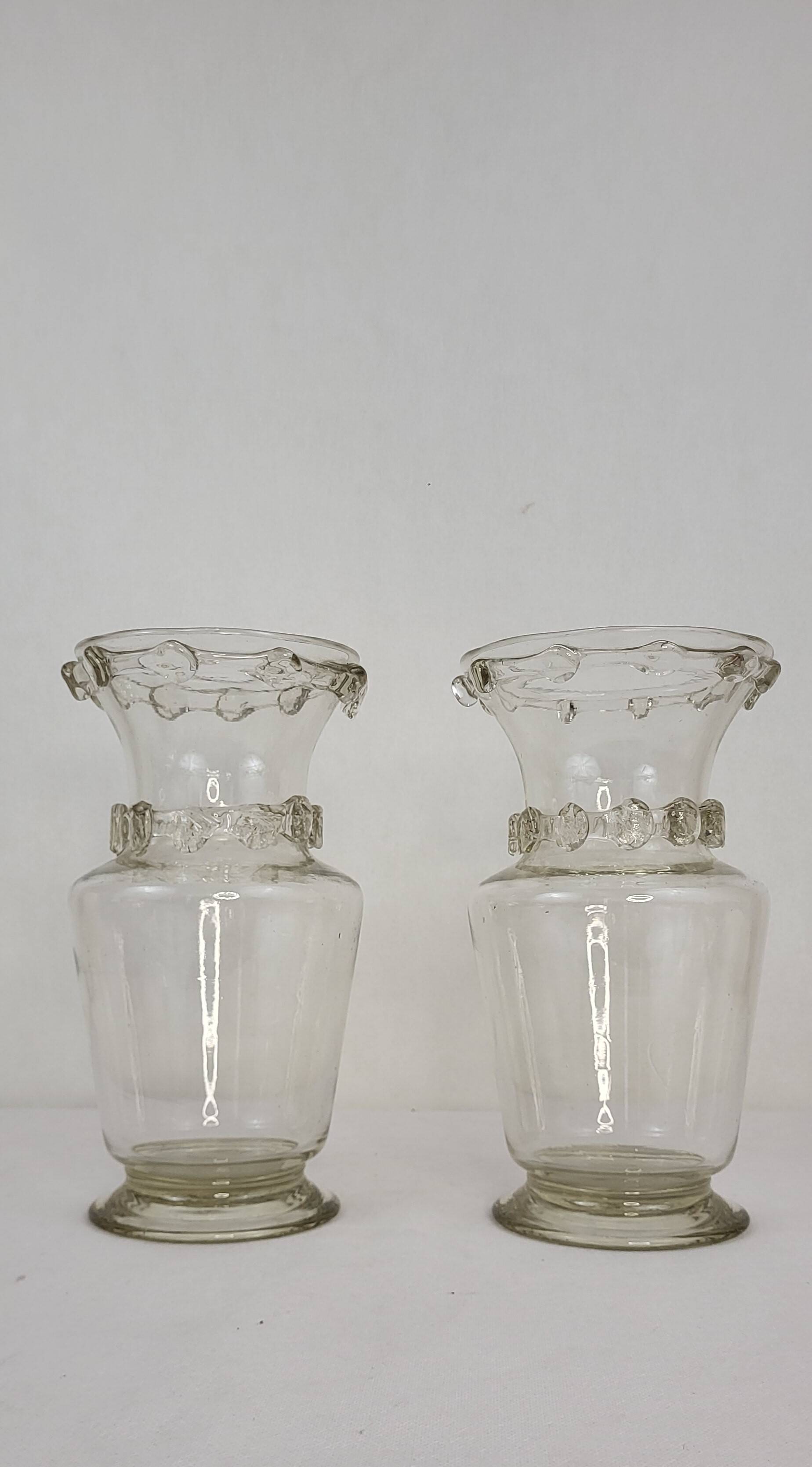19th century blown glass vases (*2)
