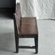 Mini banc à dossier sculpté à motif d'oiseaux stylisés H58 L61