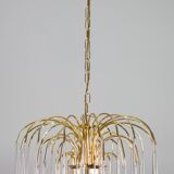 Lady Grace, Chandelier with Pink and Transparent Pendants, Murano Glass, 19