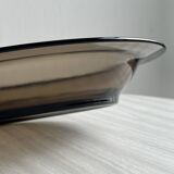 Smoked glass dish, modern design.