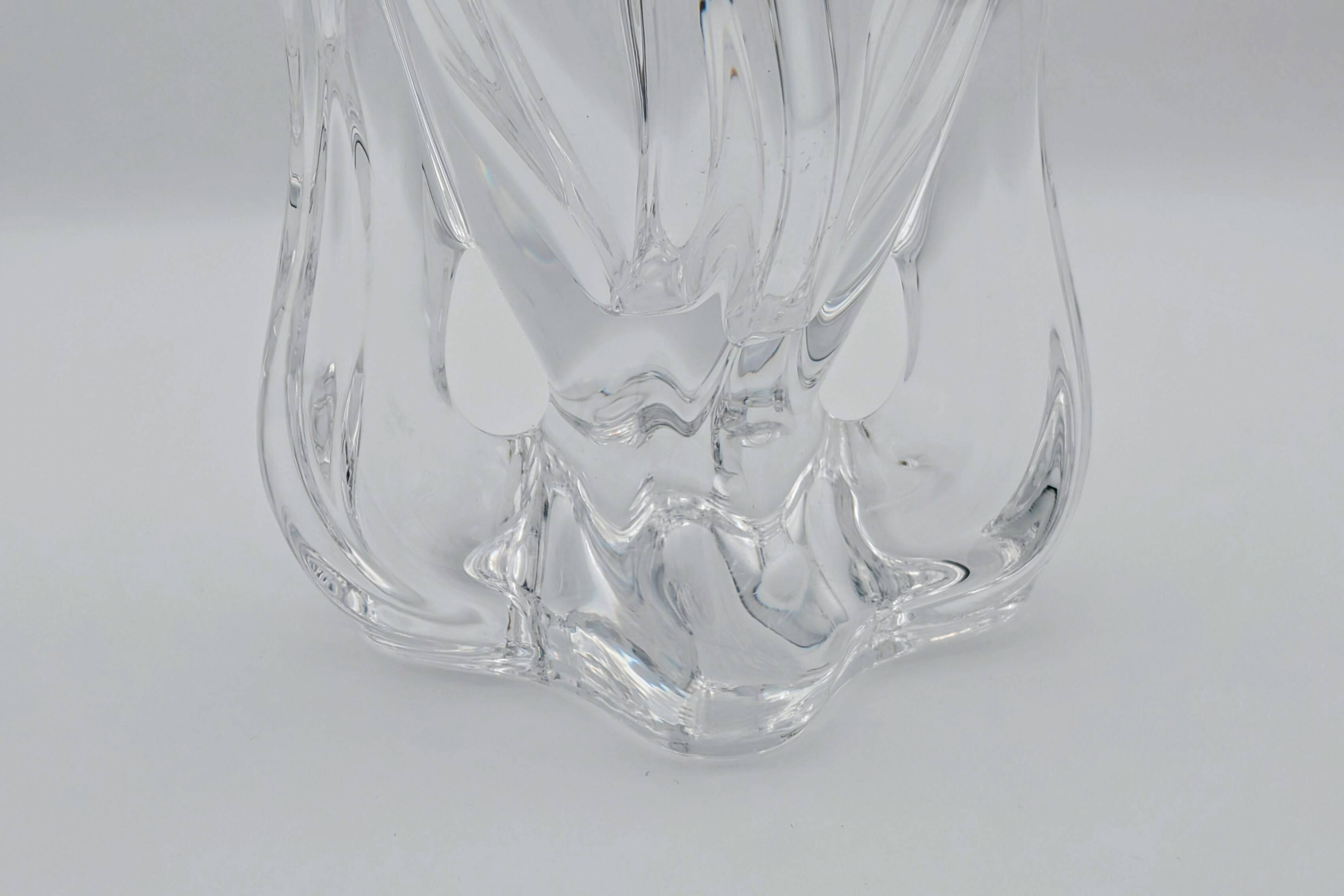 Large Pressed-Moulded Glass Vase "Swan" - Art Deco Style