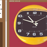 Orange clock JAZ model Marsic 1970's