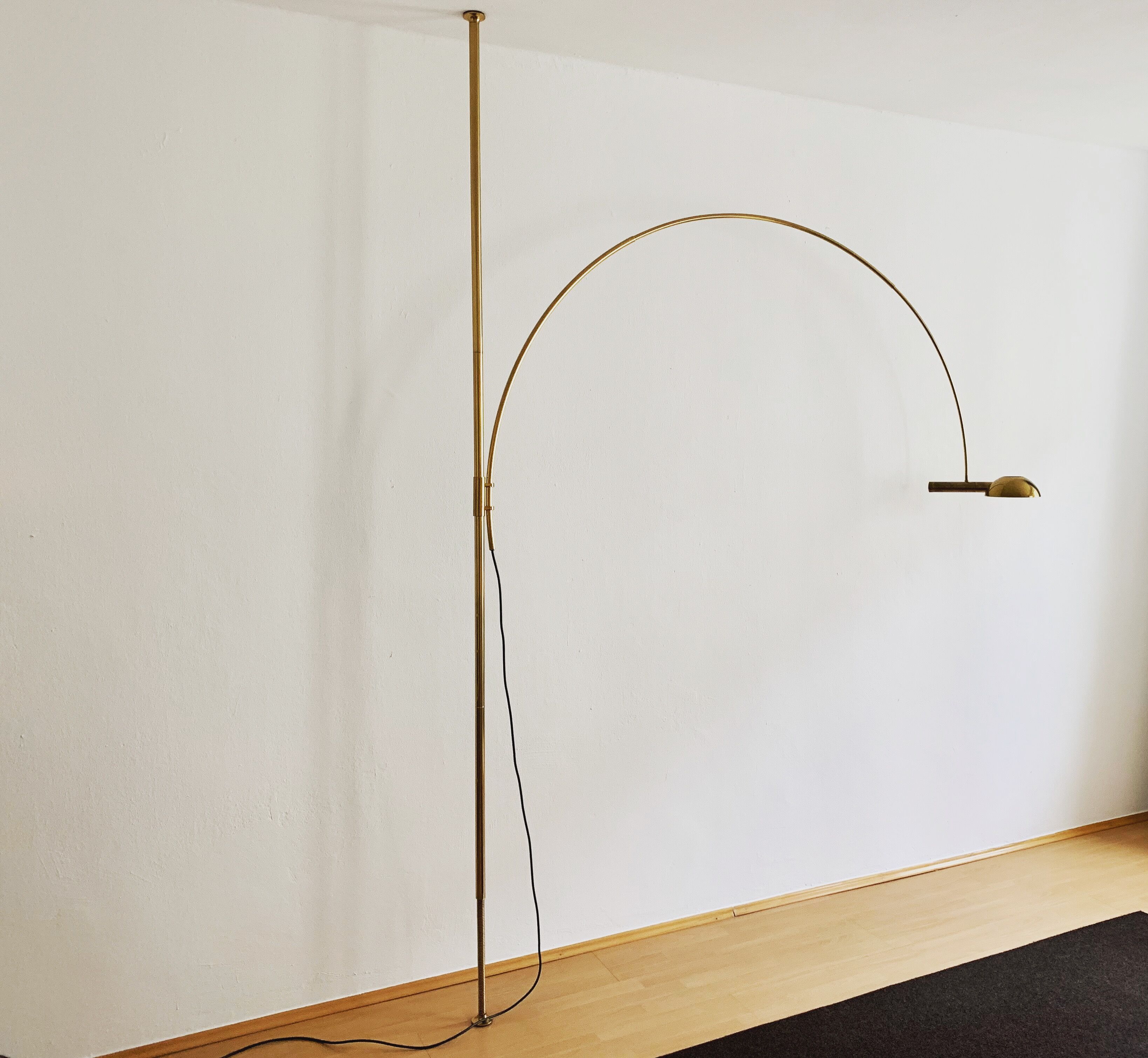 stunning Mid Century Modern brass UNA arc lamp by Florian Schulz