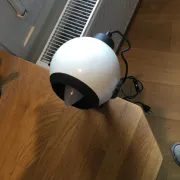 70s black and white eye ball globe lamp