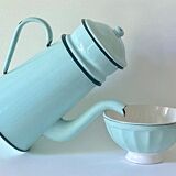 Mint enamelled sheet metal coffee maker