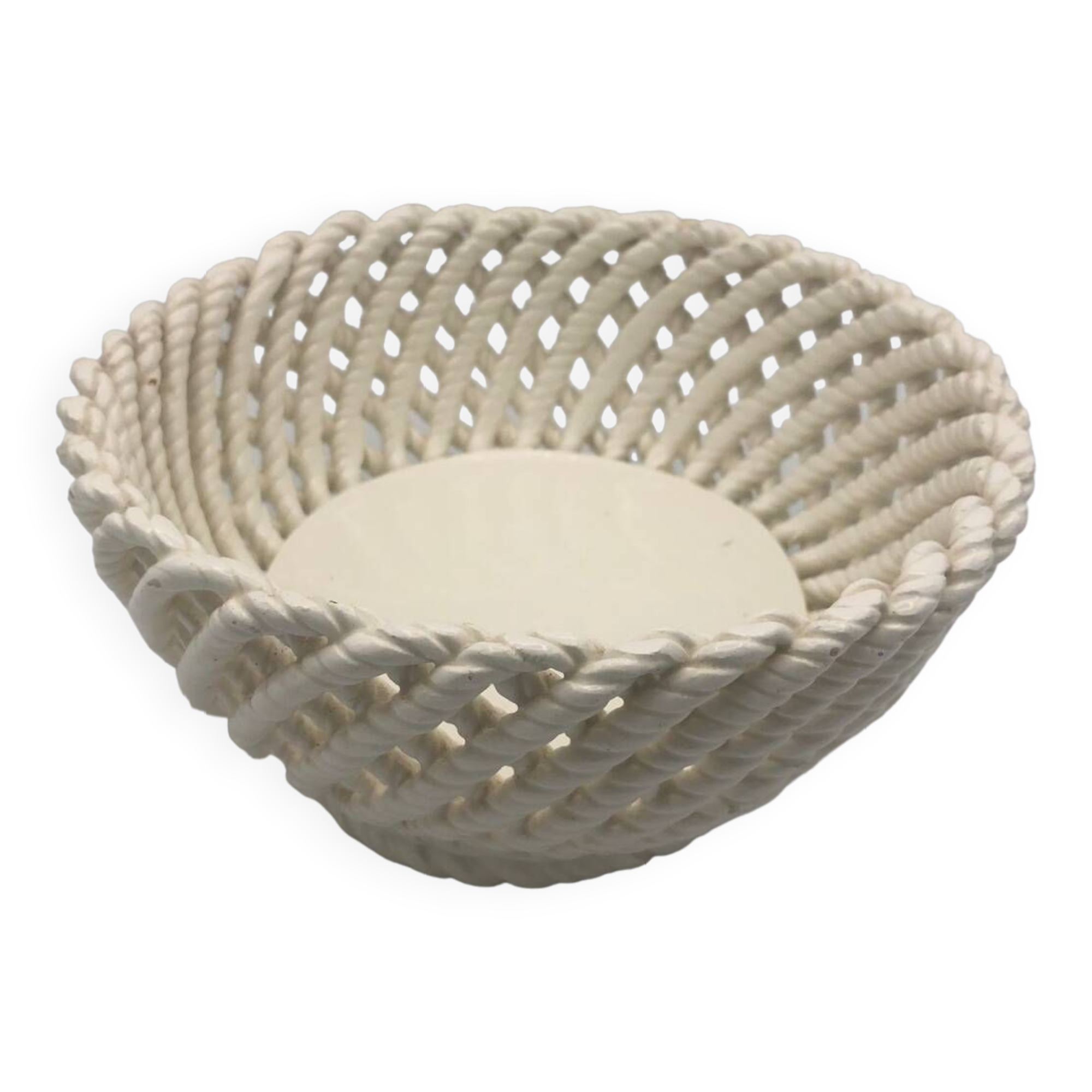 Woven ceramic basket
