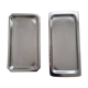 Set of minimalist stainless steel trays - Vintage 70s