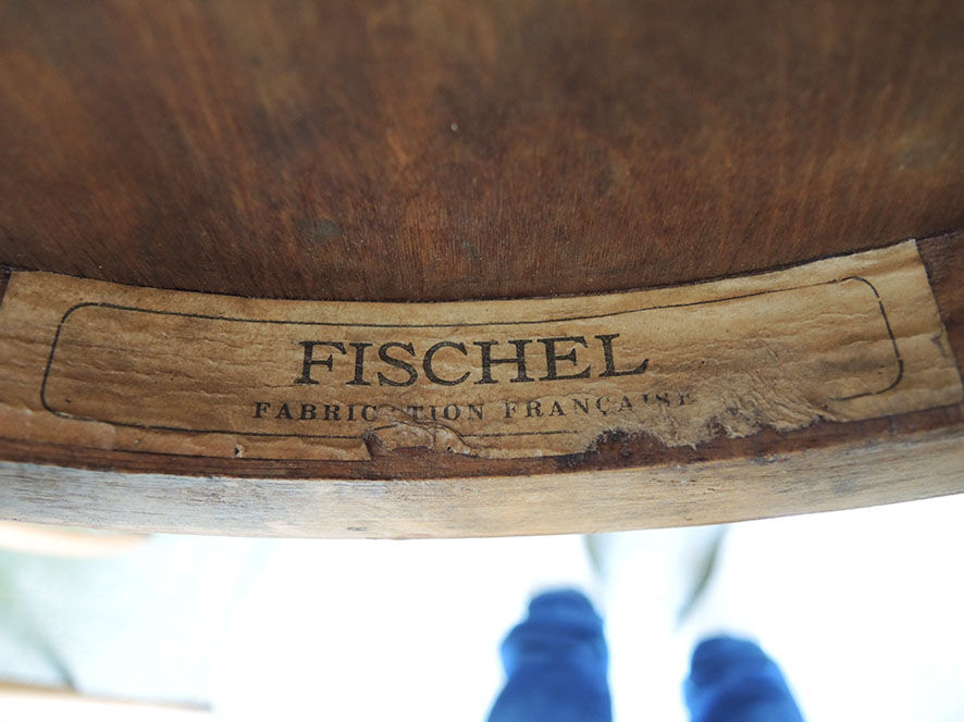 4 old fischel bentwood chairs and pyrograved pattern