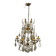 Large Gilded Florentine Tole and Crystal Chandelier, 1950s
