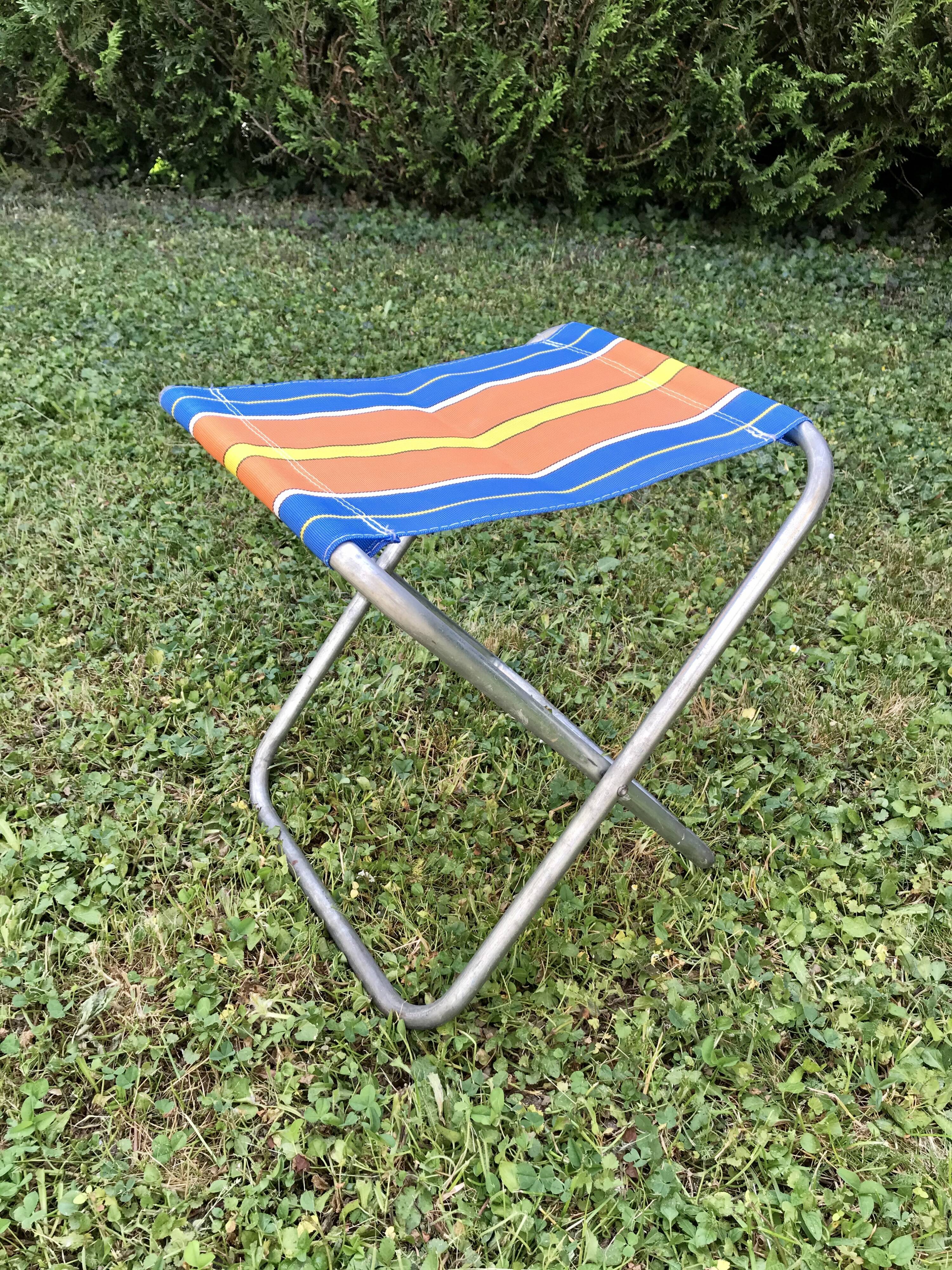 Colorful folding camping stool 70s
