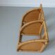 Wall angle shelf in rattan 60s 70s