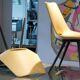 Paire de chaises jaune édition Thonet 1950