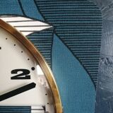 Vintage clock silent wall clock "Mervex blue white"