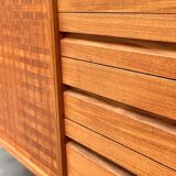 Unité murale modulaire scandinave en teck par Poul Cadovius pour Royal System, Danemark Années 1960