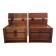 Pair of vintage bedside tables with high backrest in wood - 1970s