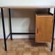 Vintage desk in metal and wood, 50s-60s