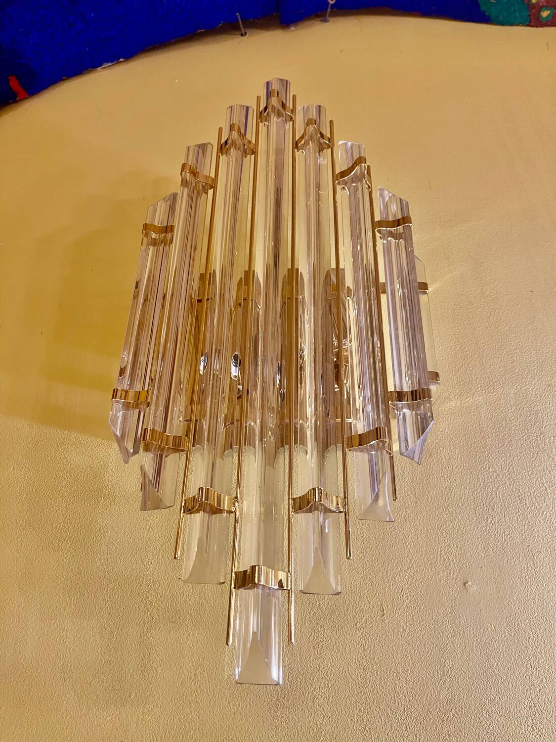 Venini wall light with 9 iridescent blades, model XXL, Italy 1980.